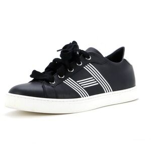 Authentic Hermes Tennis Shoes size 36! Black & white, very good used condition!